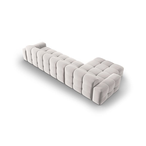 Svetlosivá zamatová rohová pohovka (ľavý roh) Kendal - Micadoni Home-image-4