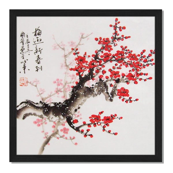 Obraz v ráme Liv Corday Asian Cherry Blossom, 40 x 40 cm