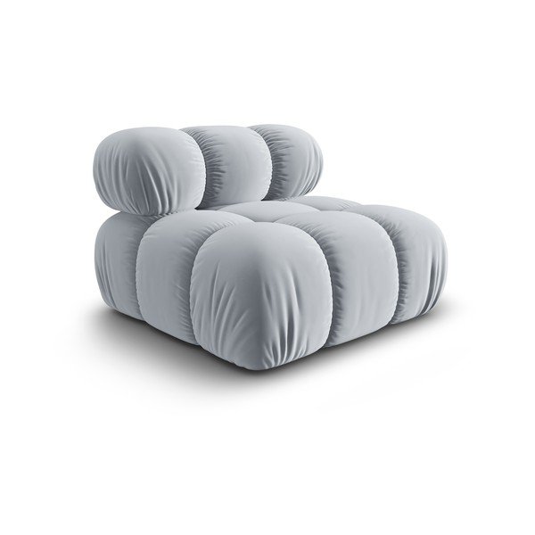 Svetlomodrý zamatový modul pohovky (stredový diel) Bellis – Micadoni Home-image-3