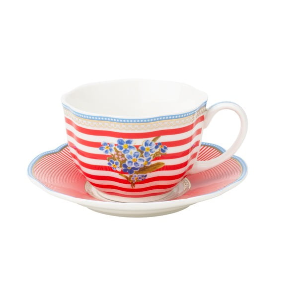 Porcelánová šálka s podšálkem Happy od Lisbeth Dahl, 2 ks-image-1