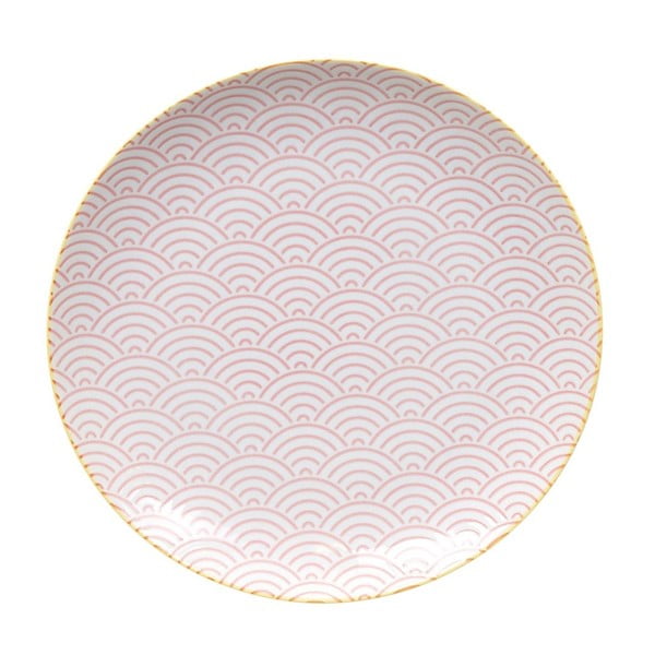 Ružový porcelánový tanier Tokyo Design Studio Big Wave, ⌀ 25,7 cm
