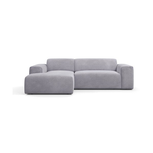 Svetlosivá menčestrová rohová pohovka Marie Claire Home Karen, 250 cm, ľavý roh
