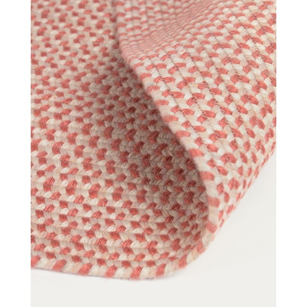 Ružový okrúhly vnútorný a vonkajší koberec z recyklovaných vlákien ø 150 cm Rodhe – Kave Home-image-4