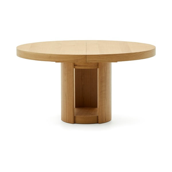 Okrúhly rozkladací jedálenský stôl s prídavnou doskou v dekore duba ø 150 cm Artis – Kave Home-image-4