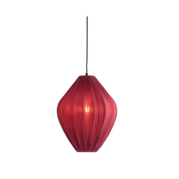 Vínovočervené závesné svietidlo s textilným tienidlom ø 12 cm Verita – Light & Living-image-2