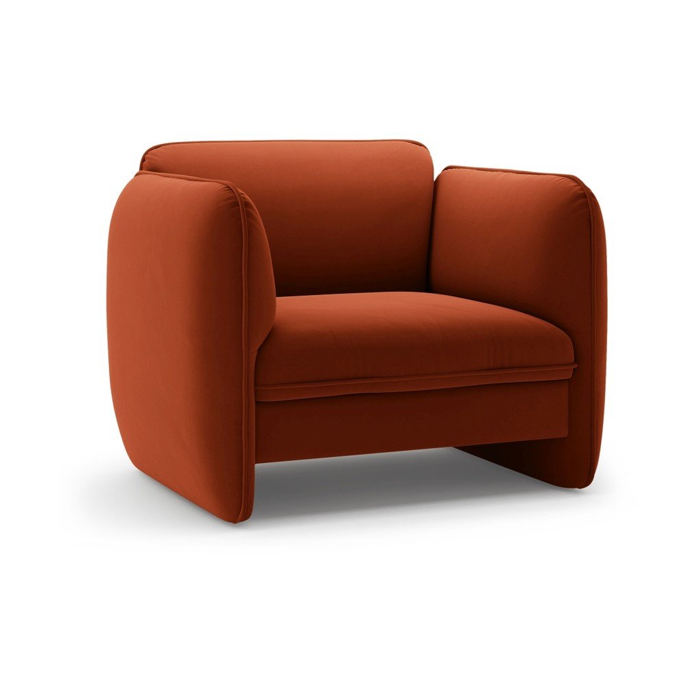 Zamatové kreslo v tehlovej farbe Georgia – Micadoni