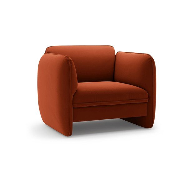 Zamatové kreslo v tehlovej farbe Georgia – Micadoni 