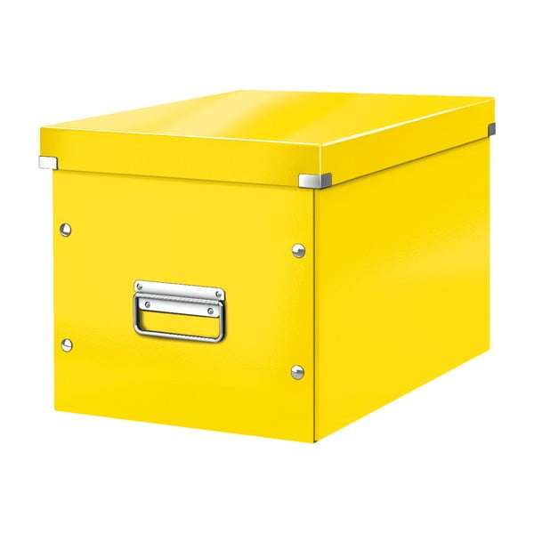 Žltý kartónový úložný box s vekom Click&amp;Store - Leitz