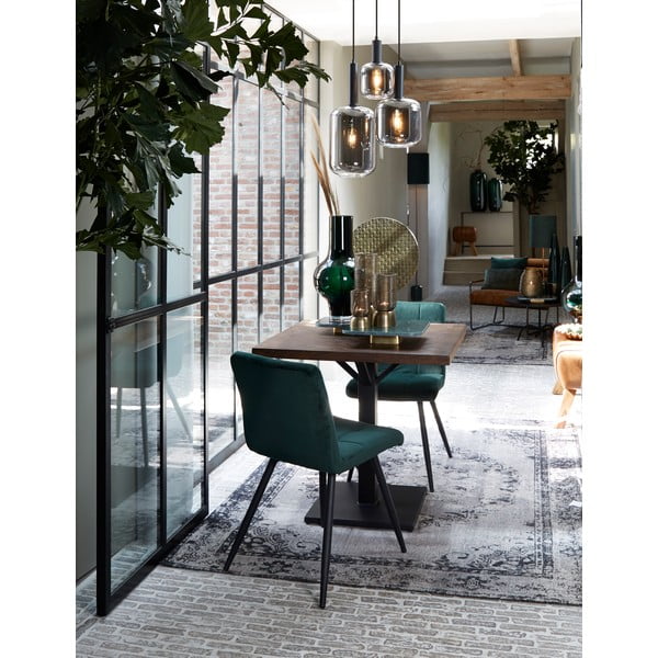 Sivé stropné svietidlo so skleneným tienidlom ø 21 cm Lekar - Light & Living-image-4