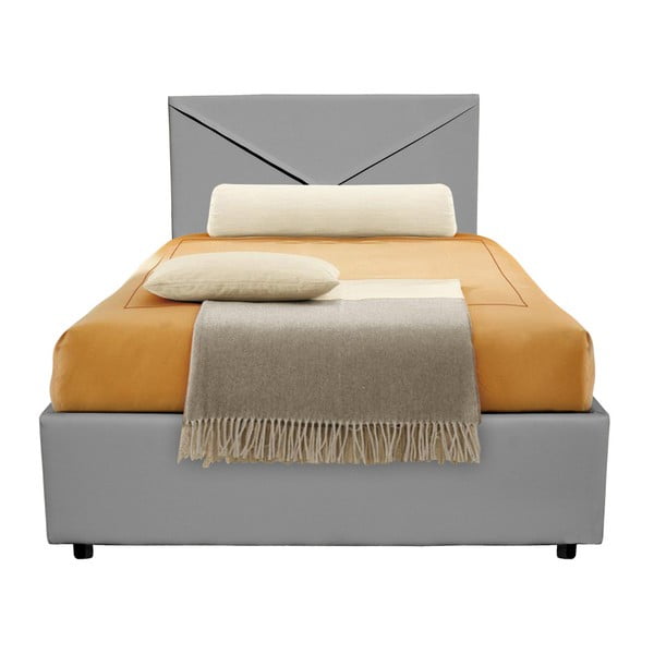 Sivá jednolôžková posteľ s úložným priestorom 13Casa Mina, 95 x 205 cm