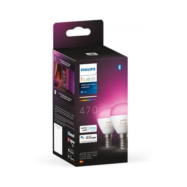Žiarovky v súprave 2 ks E14, 5 W White and color ambiance – Philips Hue-image-2