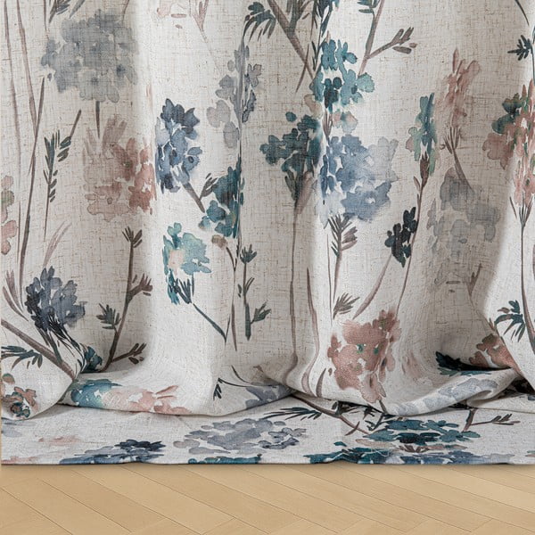 Svetlomodrý/krémovobiely záves 135x250 cm Flosi – Restilo-image-4