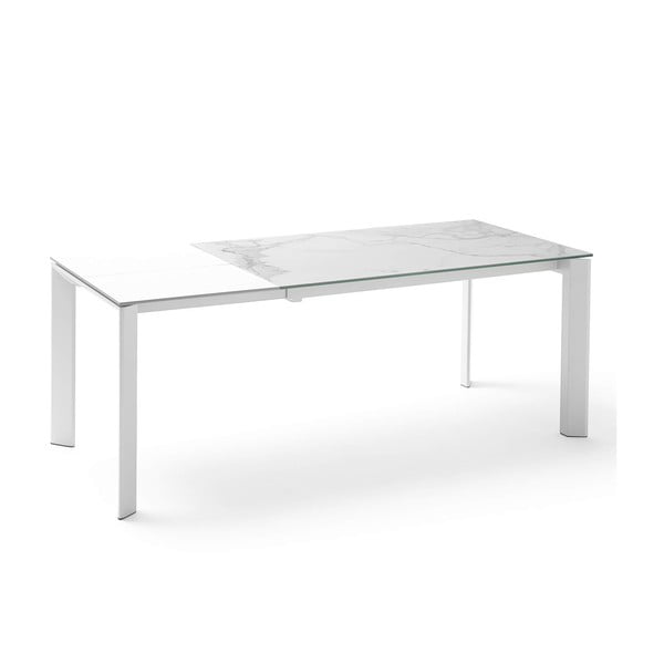 Sivo-biely rozkladací jedálenský stôl sømcasa Tamara Blanco, dĺžka 160/240 cm