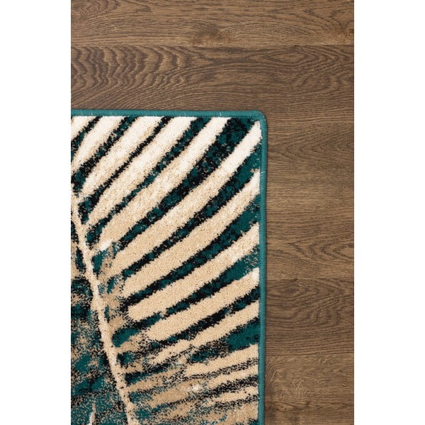 Vlnený koberec v petrolejovomodrej farbe 133x180 cm Areca - Agnella-image-3