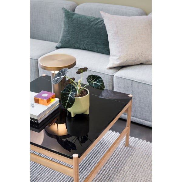 Mramorový konferenčný stolík v čierno-prírodnej farbe 80x80 cm Raw – Hübsch-image-4