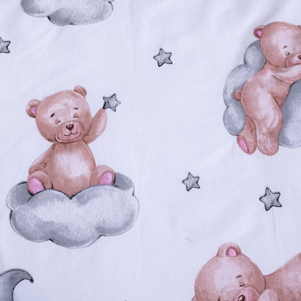 Biele bavlnené detské obliečky do postieľky 100x135 cm Teddy Bear "Ribbon" – Jerry Fabrics-image-4