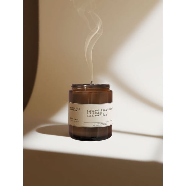 Vonná sójová sviečka doba horenia 40 h #46 Bergamot, Jasmine, Opuncia – Perfumed Prague