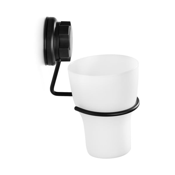 Čierny samodržiaci kovový téglik na zubné kefky Bestlock Black – Compactor-image-1