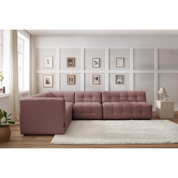 Tmavoružová rohová pohovka (ľavý roh) Kleber - Bobochic Paris-image-1