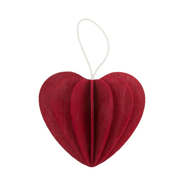 Skladacia pohľadnica Heart Dark Red, 4.5 cm