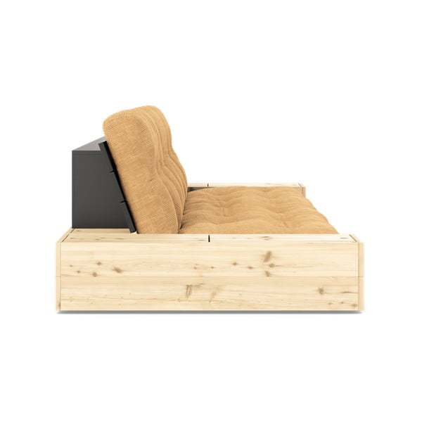 Menčestrová rozkladacia pohovka vo svetlohnedo-horčicovej farbe 244 cm Base – Karup Design-image-3