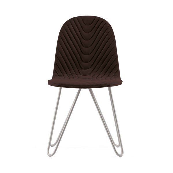 Hnedá stolička s kovovými nohami IKER Mannequin X Wave