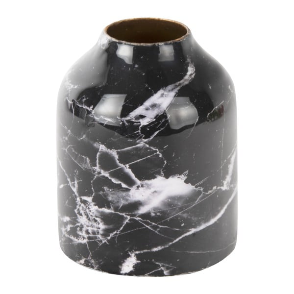 Čierno-biela železná váza PT LIVING Marble, výška 10 cm