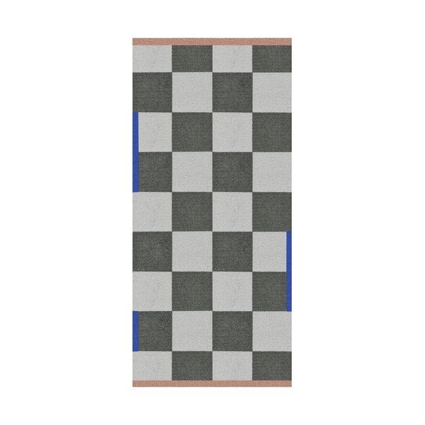 Tmavozelený/krémovobiely prateľný koberec 70x150 cm Square – Mette Ditmer Denmark