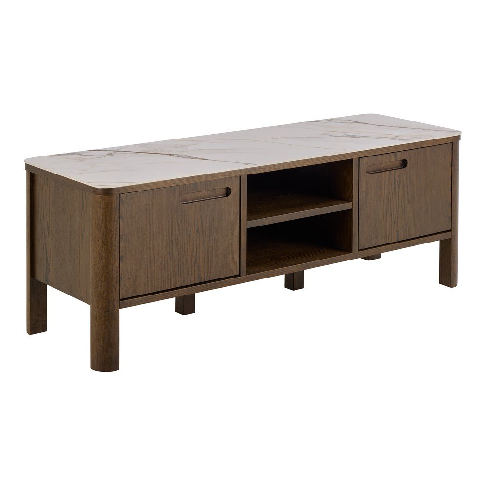 E-shop Hnedý TV stolík v dekore duba 120x45x40 cm Southampton – Actona