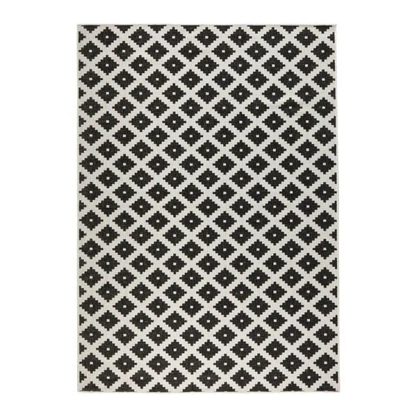 Čierno-biely vzorovaný obojstranný koberec Bougari, 120 x 170 cm