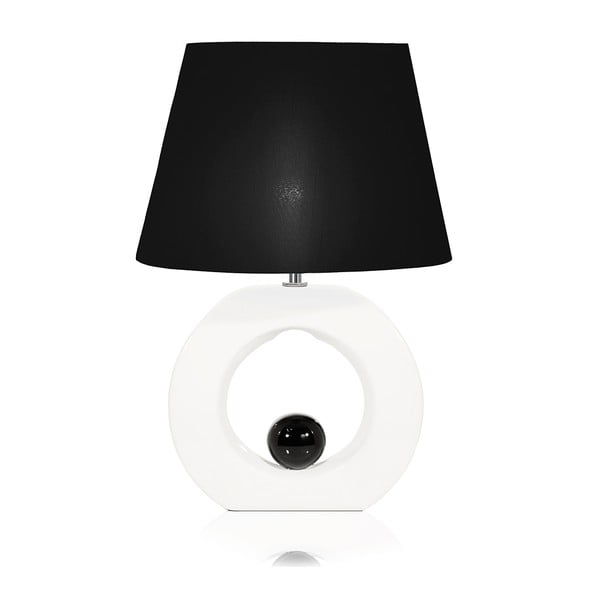 Čierno-biela stolová lampa Globen Lighting Circle