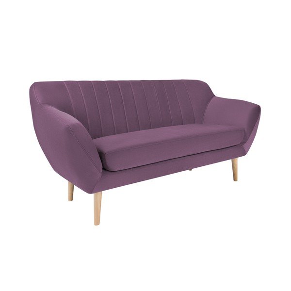 Fialová zamatová pohovka Mazzini Sofas Sardaigne, 158 cm-image-1
