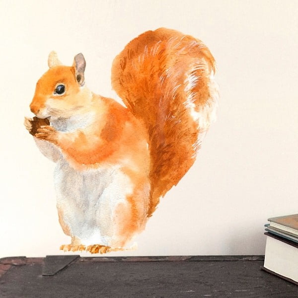 Samolepka na viac použití Red Squirrel Mini, 30x21 cm