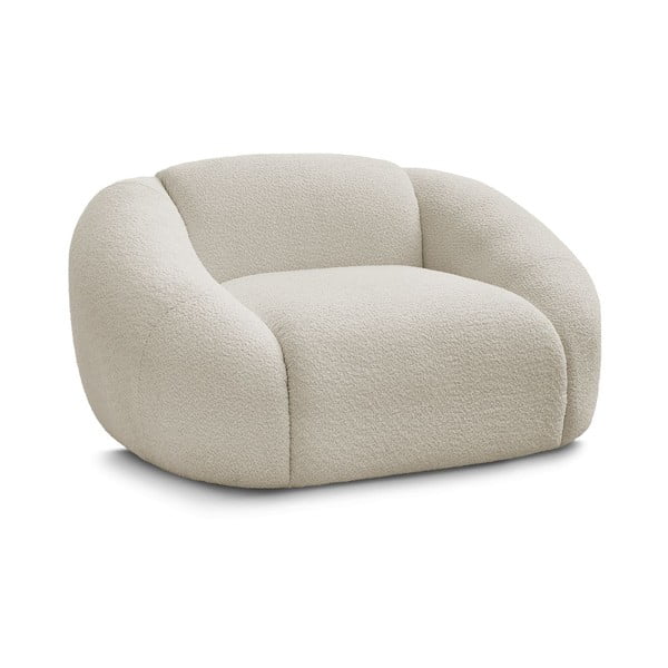 Béžové kreslo z textílie bouclé Tina – Bobochic Paris
