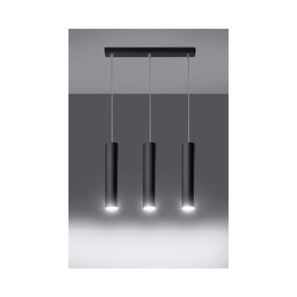 Čierne kovové závesné svietidlo Castro – Sollux-image-1