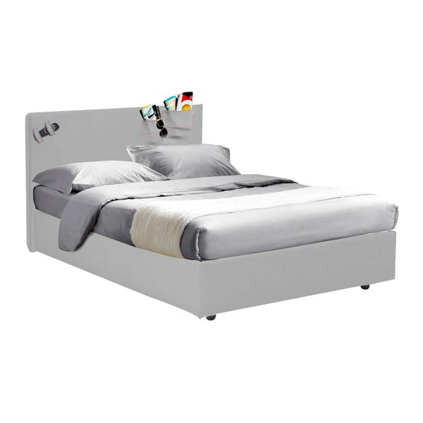 Sivá jednolôžková posteľ s úložným priestorom 13Casa Task, 120 x 190 cm