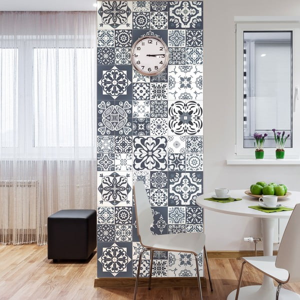 Sada 60 dekoratívnych samolepiek na stenu Ambiance Tanoura Simple, 15 × 15 cm
