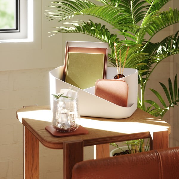 Biely plastový kúpeľňový organizér na kozmetiku Glam – Umbra-image-3