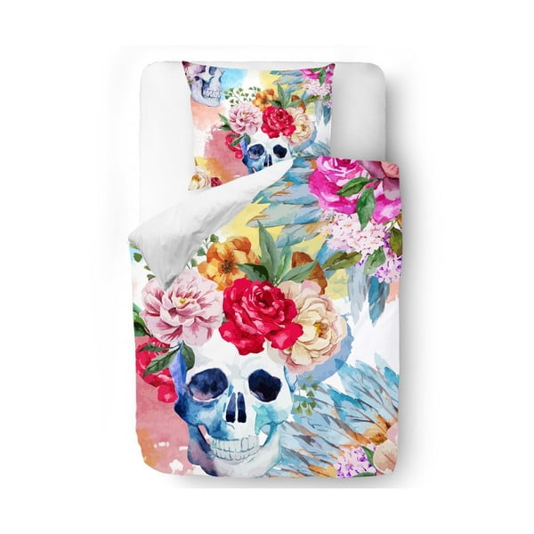 Obliečky Skull in Flowers, 140x200 cm