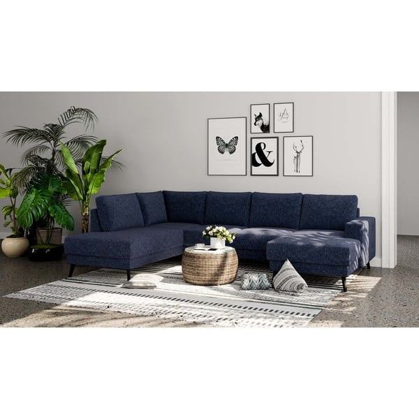 Tmavomodrá rohová pohovka (ľavý roh) Fynn – Ghado-image-1