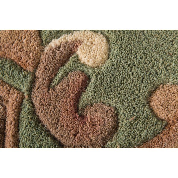 Zelený vlnený koberec Flair Rugs Aubusson, 67 × 127 cm-image-1