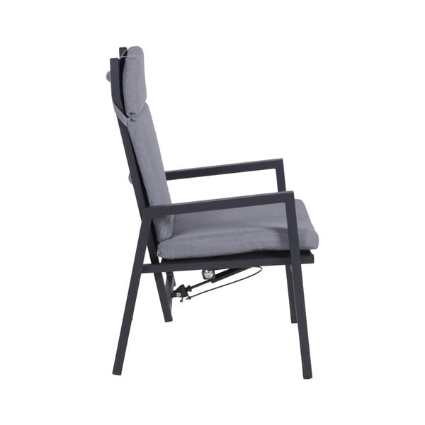 Sivá kovová záhradná stolička Sintra – Garden Pleasure-image-2