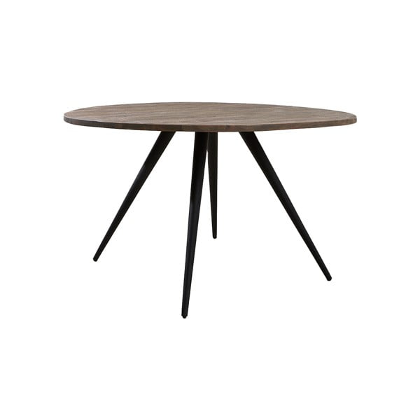 Okrúhly jedálenský stôl v čiernej a tmavohnedej farbe s doskou z akácie ø 120 cm Turi – Light & Living