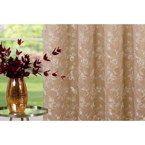 Béžový záves 135x260 cm Lillies – Mendola Fabrics