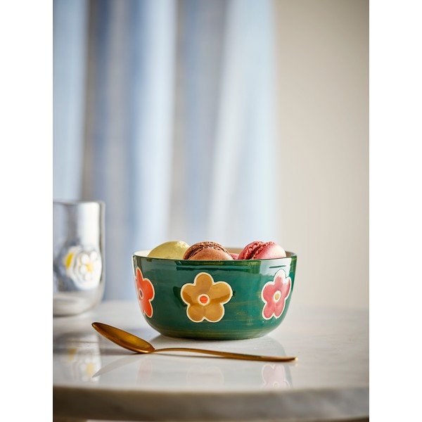 Tmavozelená kameninová detská miska ø 12 cm Addy – Bloomingville Mini-image-1