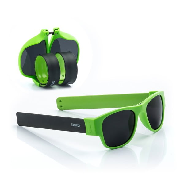 Zeleno-čierne zrolovateľné slnečné okuliare InnovaGoods Sunfold AC6
