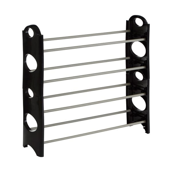 Kovový stojan na topánky v čiernej a striebornej farbe Tavia – Premier Housewares