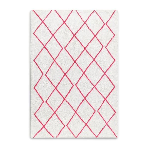Červeno-biely ručne tkaný koberec z bavlny HF Living Morocco, 120 × 170 cm