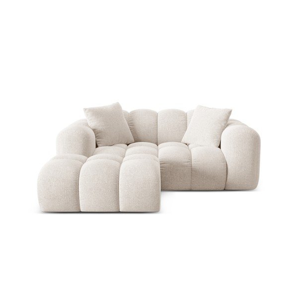 Krémová ženilková rohová pohovka (ľavý roh/s leňoškou) Treno – Cosmopolitan Design