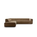 Hnedá zamatová rohová pohovka (ľavý roh) Annie – Sits